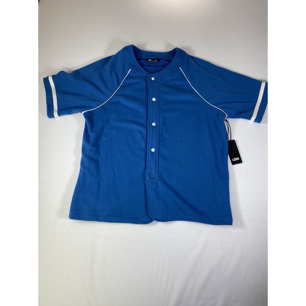 LCKR Blank Blue With White Trim Baseball Shirt Size M